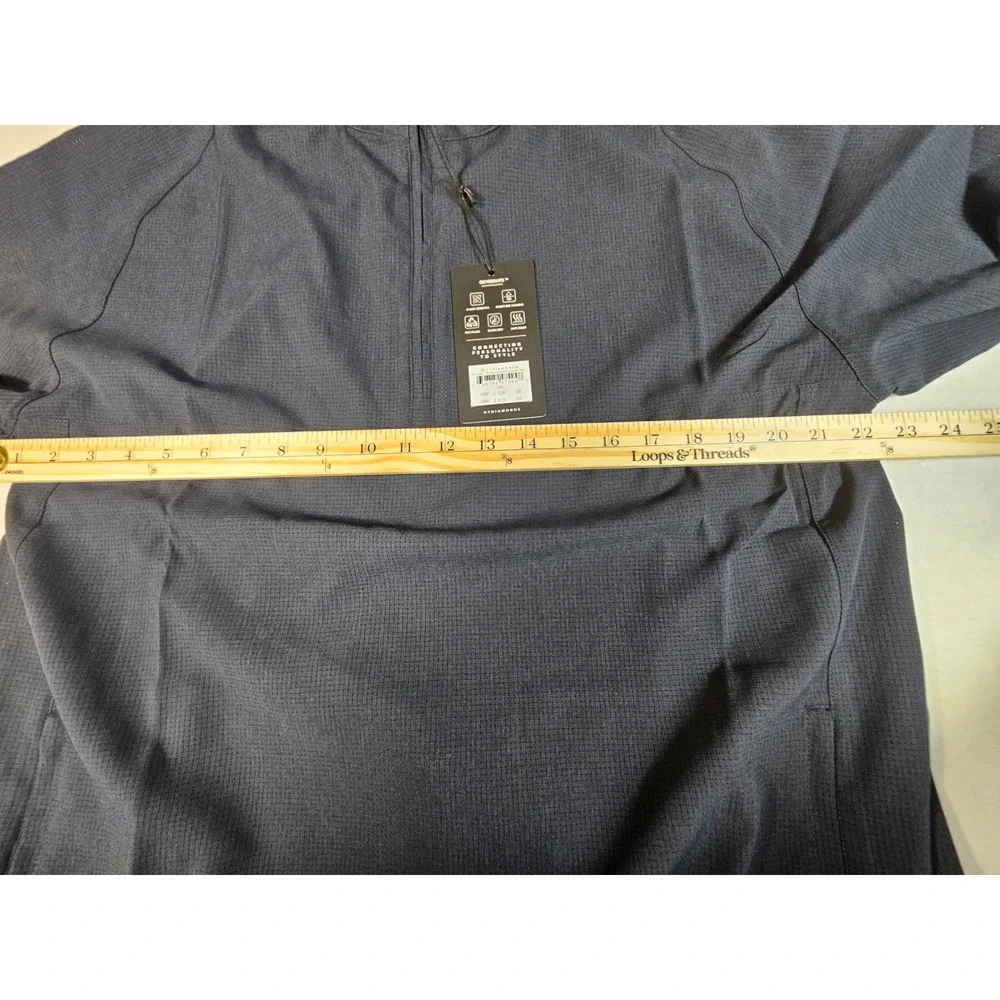 7Diamonds Oxygenate Quarter Zip Pullover Mens Large Navy Blue SPV-1026‎ NWT